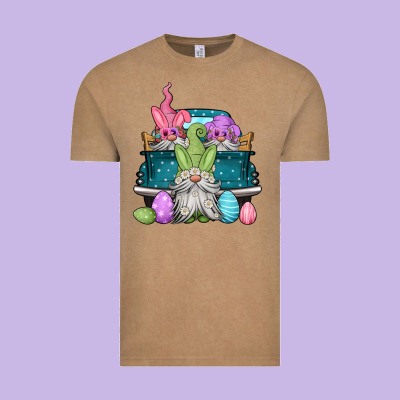 Easter Gnomes Farm Truck Vintage Tee Designed By Jasminsmagicworld
