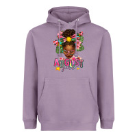 Lavender August Girl Afro Woman Summer Heavyweight Hoodie - texasbilliewilder