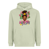 Matcha August Girl Afro Woman Summer Heavyweight Hoodie - texasbilliewilder