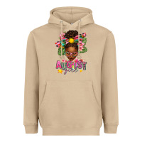 Mushroom August Girl Afro Woman Summer Heavyweight Hoodie - texasbilliewilder