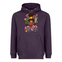 Plum August Girl Afro Woman Summer Heavyweight Hoodie - texasbilliewilder