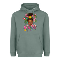 Sage August Girl Afro Woman Summer Heavyweight Hoodie - texasbilliewilder