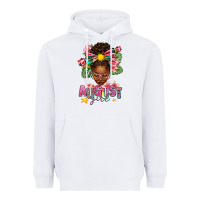 White August Girl Afro Woman Summer Heavyweight Hoodie - texasbilliewilder