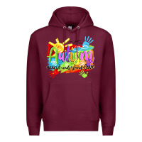 Burgundy Autism accept understand love Premium Hoodie - NancyCooperArtShop