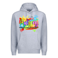 Heather Grey Autism accept understand love Premium Hoodie - NancyCooperArtShop