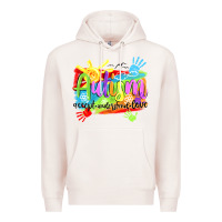 Pale Pink Autism accept understand love Premium Hoodie - NancyCooperArtShop
