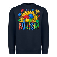 Navy austism sunflower Heavyweight Sweatshirt - MaliasSmallBusiness