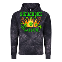 Cloud Black shamrock queen crown leopard glitter Vintage Hoodie - Artiststas