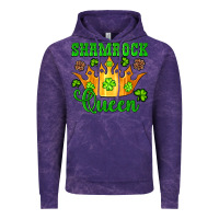 Cloud Purple shamrock queen crown leopard glitter Vintage Hoodie - Artiststas