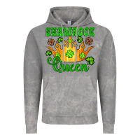 Cloud Rock shamrock queen crown leopard glitter Vintage Hoodie - Artiststas