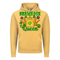 Vintage Mustard shamrock queen crown leopard glitter Vintage Hoodie - Artiststas