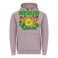Vintage Zinc shamrock queen crown leopard glitter Vintage Hoodie - Artiststas
