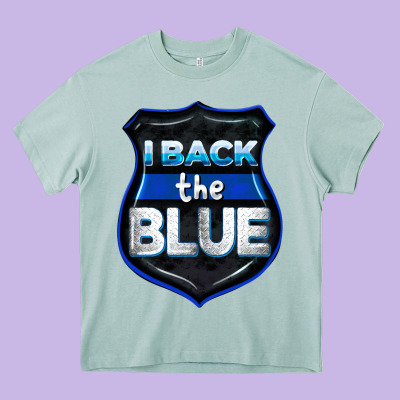 I Back The Blue 4th Of July Heavy Core Tee Designed By Cowgirlartshop