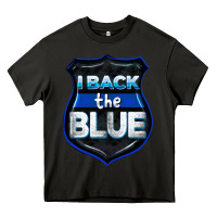 Asphalt I back the blue 4th of July Heavy Core Tee - CowGirlArtShop