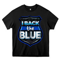 Black I back the blue 4th of July Heavy Core Tee - CowGirlArtShop