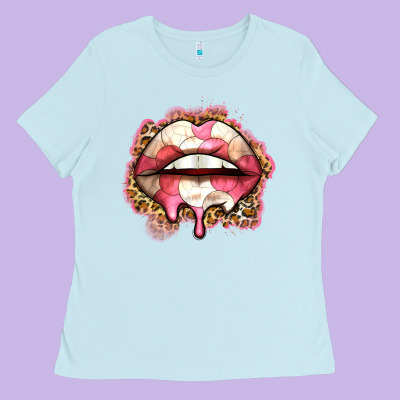 Volleyball Lips Ladies Tee Designed By Zillion Design Studio