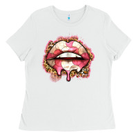 White volleyball lips Ladies Tee - Zillion Design Studio