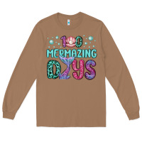 Toasted Coconut 100 mermazing days Long Sleeve Tee - MaliasSmallBusiness