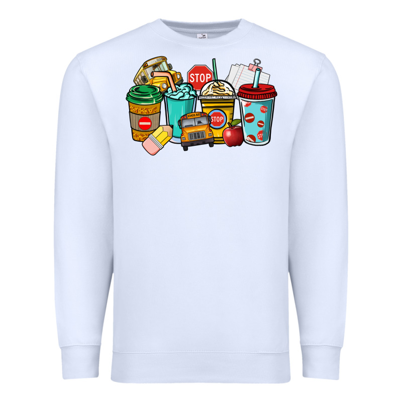 School Bus Driver Coffee Cups Premium Sweatshirt by NancyCooperArtShop | Teevron