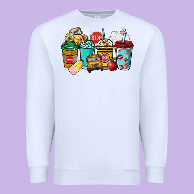 School Bus Driver Coffee Cups Premium Sweatshirt Designed By Nancycooperartshop