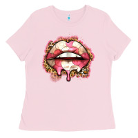 Bubblegum Pink volleyball lips Ladies Tee - Zillion Design Studio