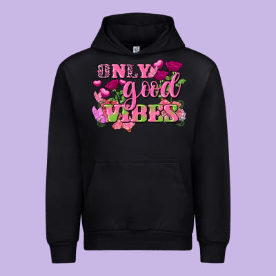 Valentine's Day Only Good Vibes Urban Hoodie Designed By Fadigitalartstudio