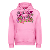 Fuchsia Pink Valentine's Day only good vibes Urban Hoodie - FaDigitalArtStudio