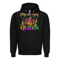 Black mardi gras queen Zipper Hoodie - LillyAllenDesigns
