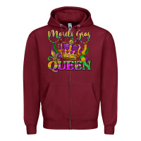Burgundy mardi gras queen Zipper Hoodie - LillyAllenDesigns