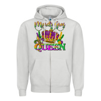 Dove Grey mardi gras queen Zipper Hoodie - LillyAllenDesigns