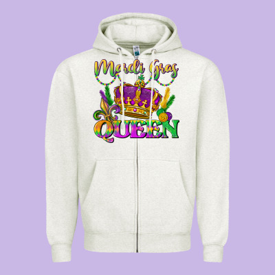 Mardi Gras Queen Zipper Hoodie Designed By Lillyallendesigns