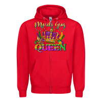 Red mardi gras queen Zipper Hoodie - LillyAllenDesigns