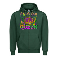 Sports Green mardi gras queen Zipper Hoodie - LillyAllenDesigns