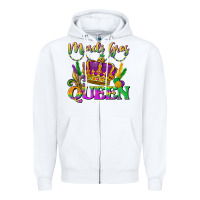 White mardi gras queen Zipper Hoodie - LillyAllenDesigns