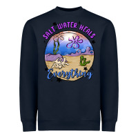 Navy salt water heals everything Heavyweight Sweatshirt - MaliasSmallBusiness