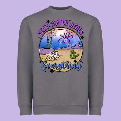 Salt Water Heals Everything Heavyweight Sweatshirt Designed By Maliassmallbusiness