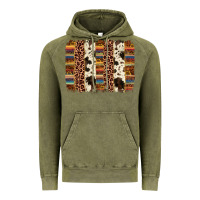 Vintage Olive serape sunflower cowhide leopard brushstroke Vintage Hoodie - AdoDesignShop