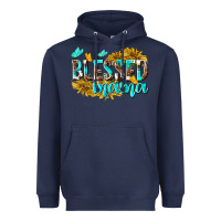 Navy Blessed Mama Heavyweight Hoodie - texasbilliewilder