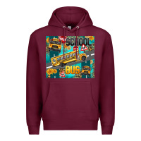 Burgundy school bus Premium Hoodie - texasbilliewilder