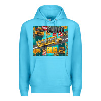Ocean Blue school bus Premium Hoodie - texasbilliewilder