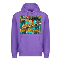 Purple school bus Premium Hoodie - texasbilliewilder
