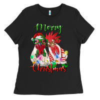 Black christmas roosters Ladies Tee - RanaPortraitStore