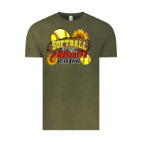 Vintage Olive Softball Is My Favorite Season Vintage Tee - LillyAllenDesigns