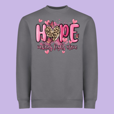 Hope Nobody Fights Alone Heavyweight Sweatshirt Designed By Maliassmallbusiness