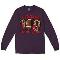 Plum i tackled 100 days of school Long Sleeve Tee - MaliasSmallBusiness