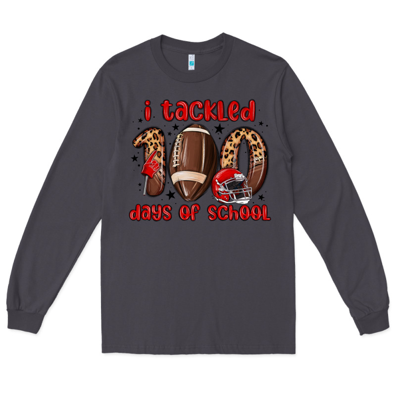 I Tackled 100 Days Of School Long Sleeve Tee by MaliasSmallBusiness | Teevron