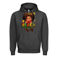 Charcoal Heather i am black history juneteenth Zipper Hoodie - LillyAllenDesigns