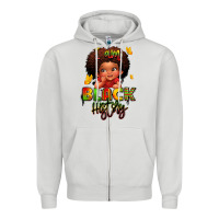 Dove Grey i am black history juneteenth Zipper Hoodie - LillyAllenDesigns
