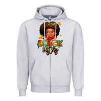 Heather Grey i am black history juneteenth Zipper Hoodie - LillyAllenDesigns