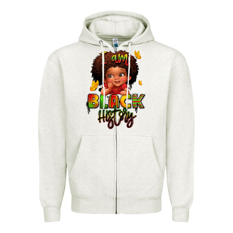 I Am Black History Juneteenth Zipper Hoodie by LillyAllenDesigns | Teevron